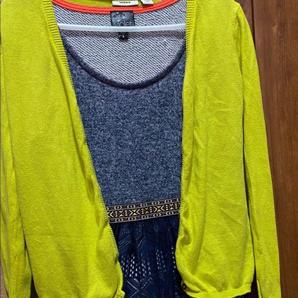 Pink and Violet dress size 8 and lime cardigan. - Picture 1 of 4